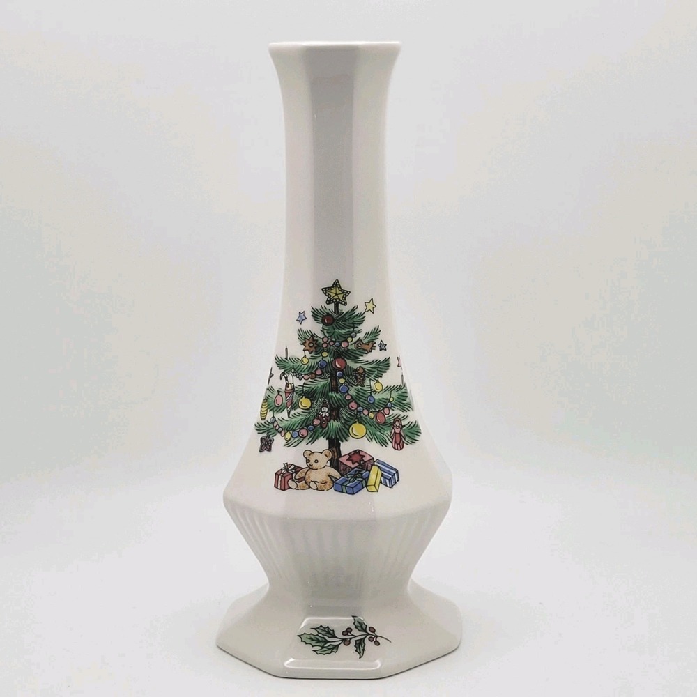 Nikko Christmas Time‎ Bud Vase 6" Holiday Tree Gifts Classic Collection Japan